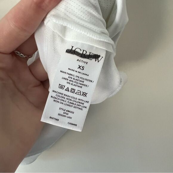 J. Crew CloudStretch Scoopneck Sports Bra in White - Picture 7 of 7